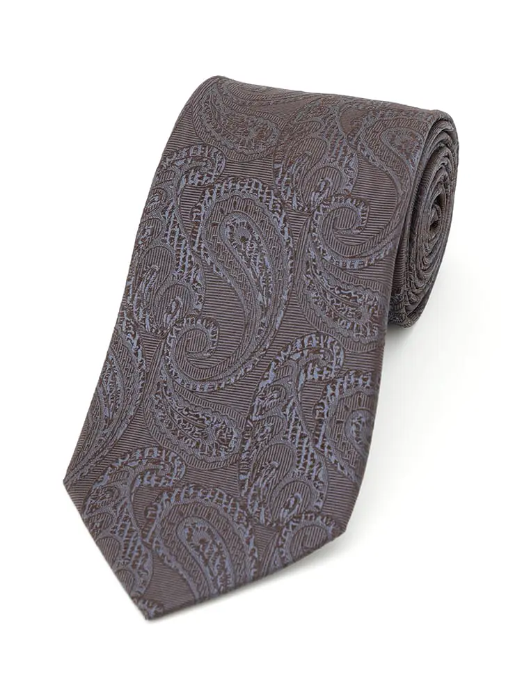 【ネロ】成人式対応シルク100％ネクタイレギュラーペーズリーｎｅｒｏ春夏