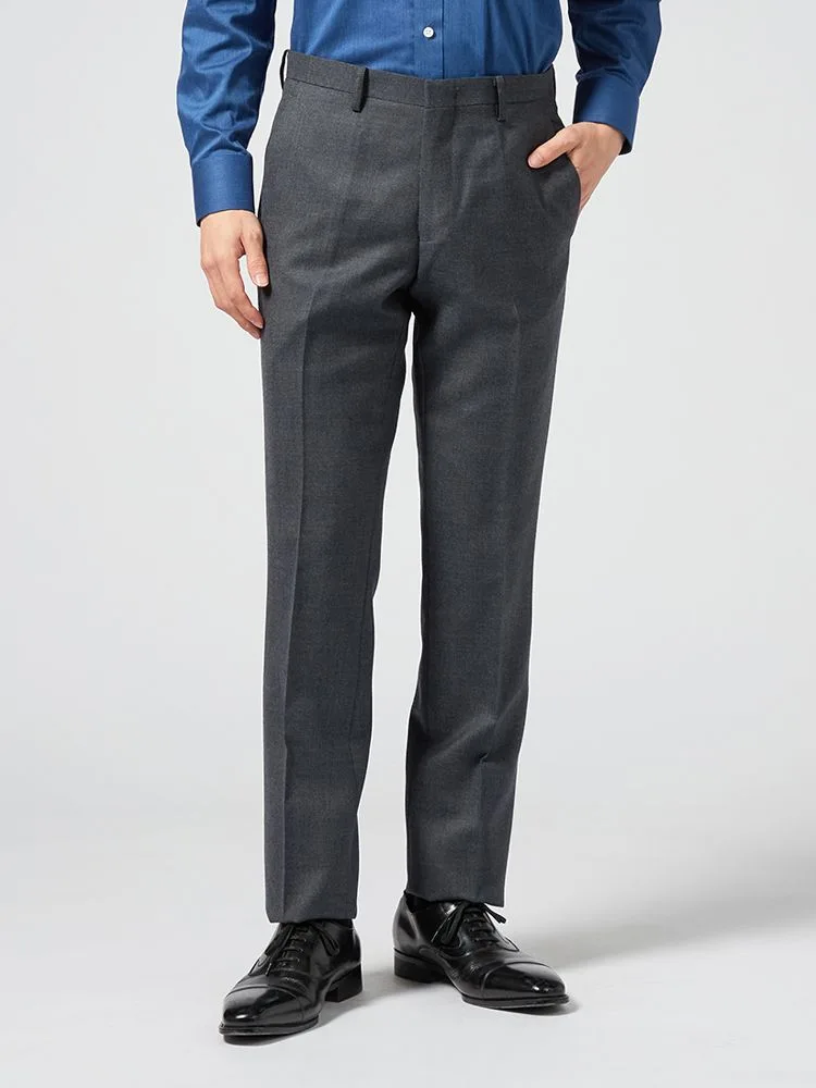 【ウォッシャブル】パンツノータックサキソニースラックス無地nero秋冬