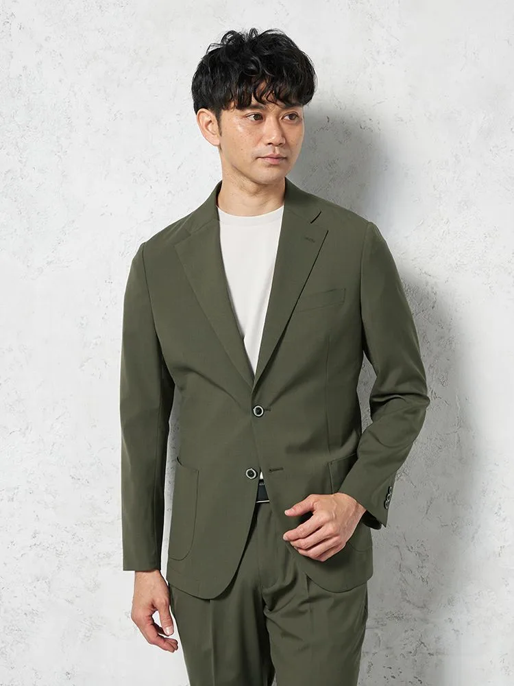 【接触冷感】ジャケット2つボタン超軽量TW素材【セットアップ商品有】リッケンバッカーブラック春夏