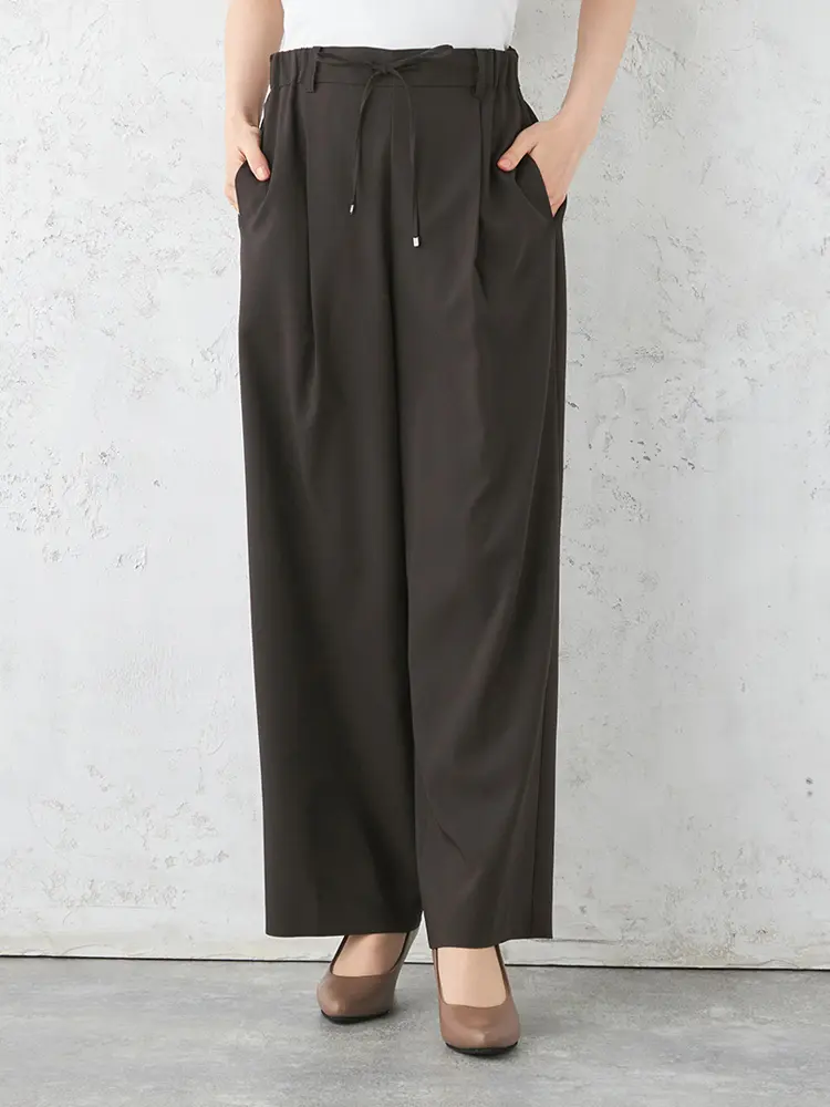 【SOFFICE】ソフィーチェストレッチウェザーロストワイドパンツ上下ウォッシャブル春夏