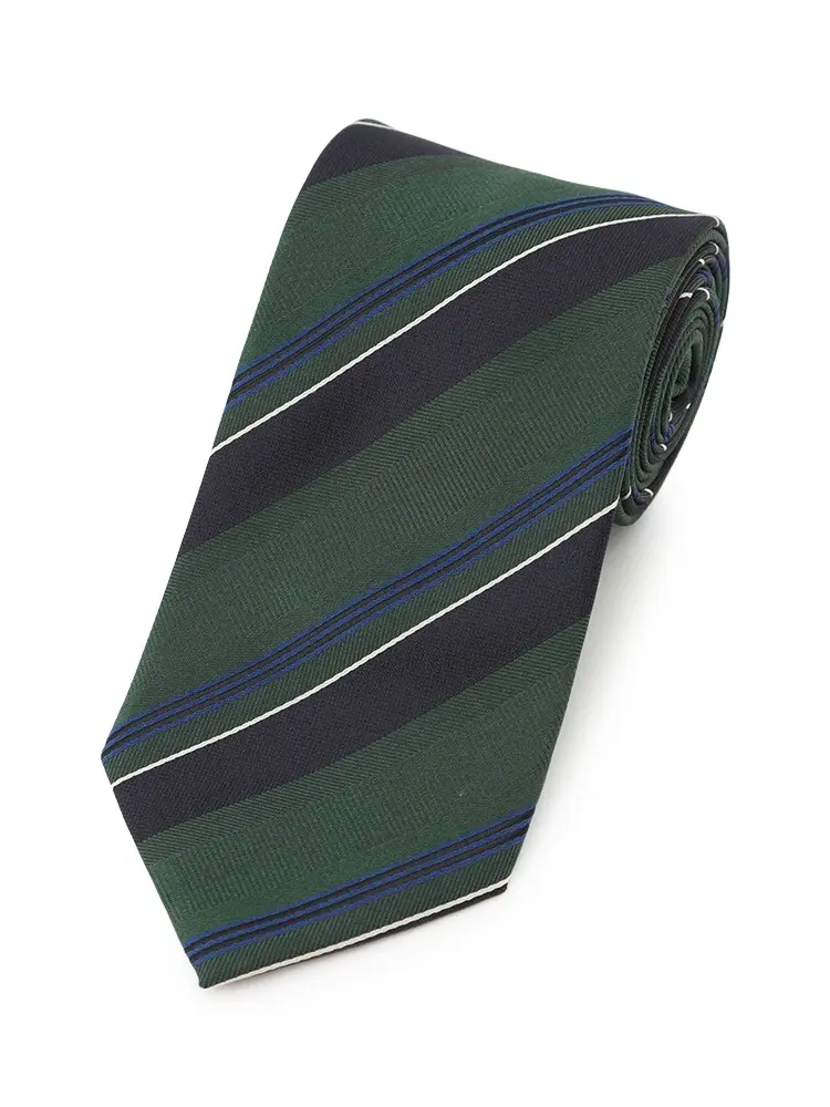 【リッケンバッカー】シルクミックスネクタイストライプレギュラー秋冬