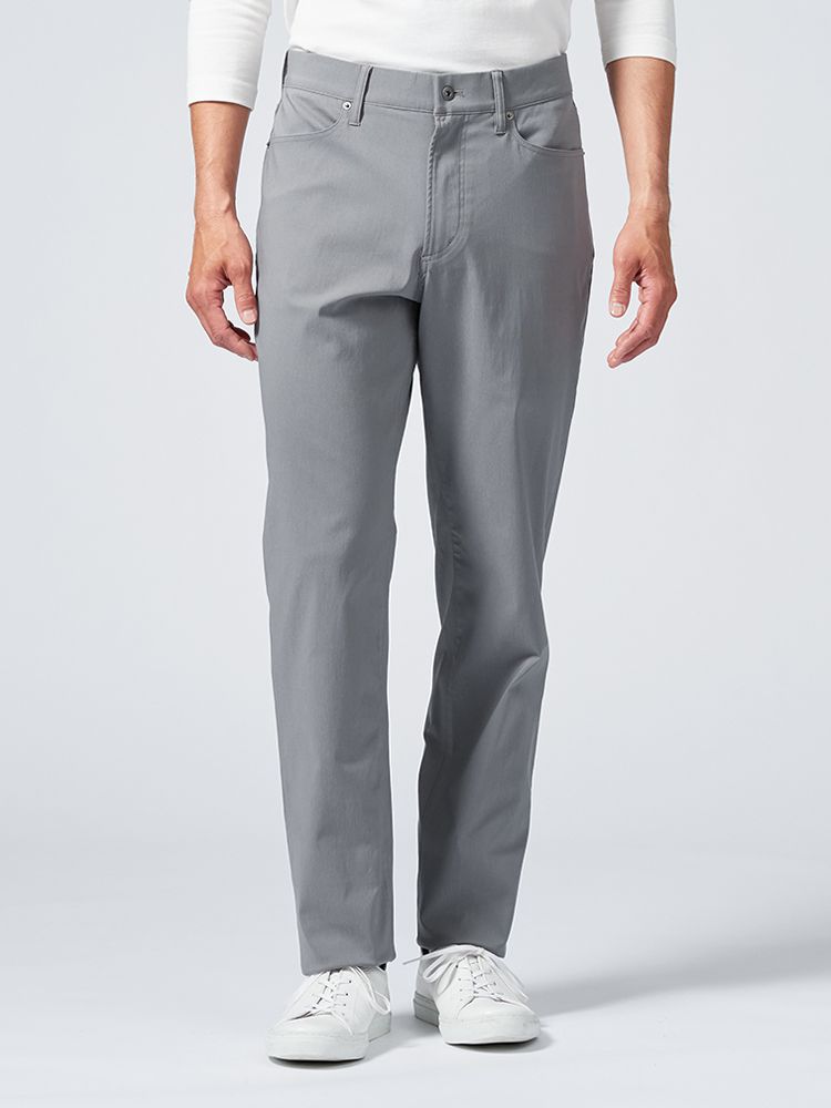 ※Ｌ．グレーLLサイズのみ【冷感】カジュアルパンツファイブポケットハイパーストレッチクールスマートノータックウォッシャブル無地RESPECTNERO春夏