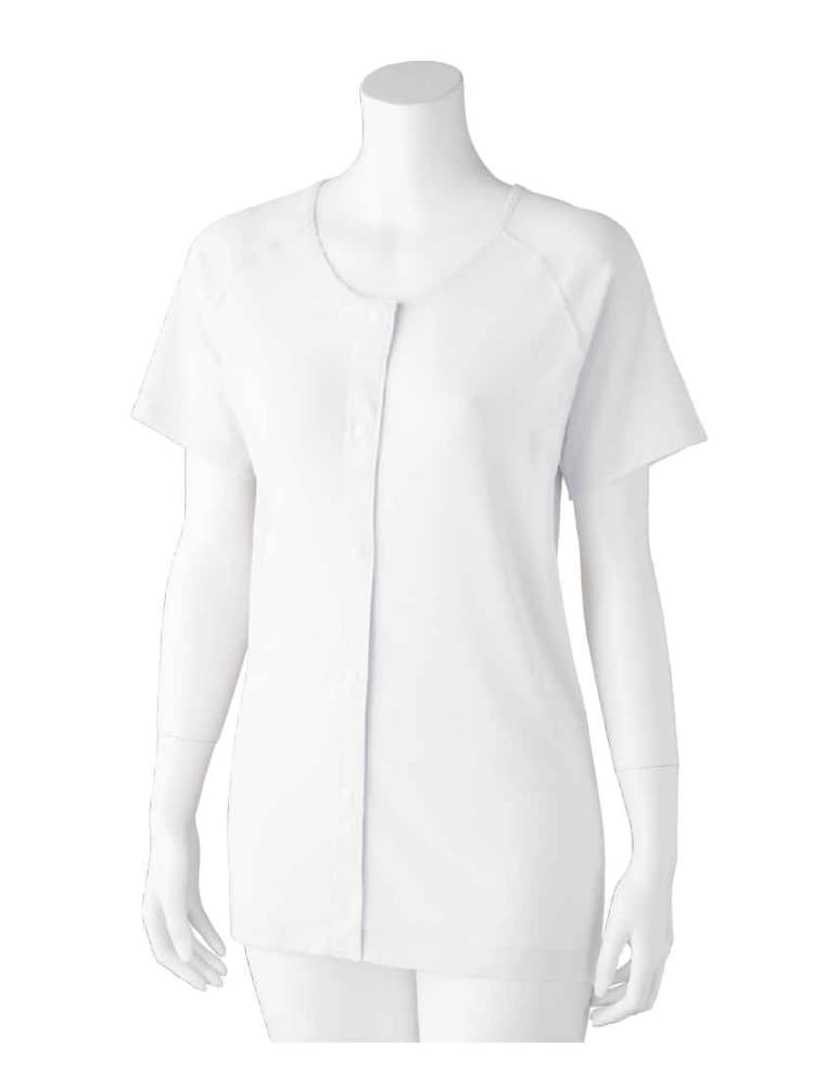 レディース3分袖ホックシャツ(2枚組)大きめサイズ【CF】