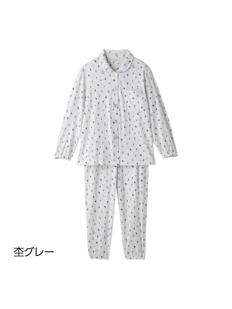 大きめボタンプチサイズのびのびストレッチパジャマ／婦人用／レディース／寝巻／大きめボタン／前開き／小さめサイズ【CF】