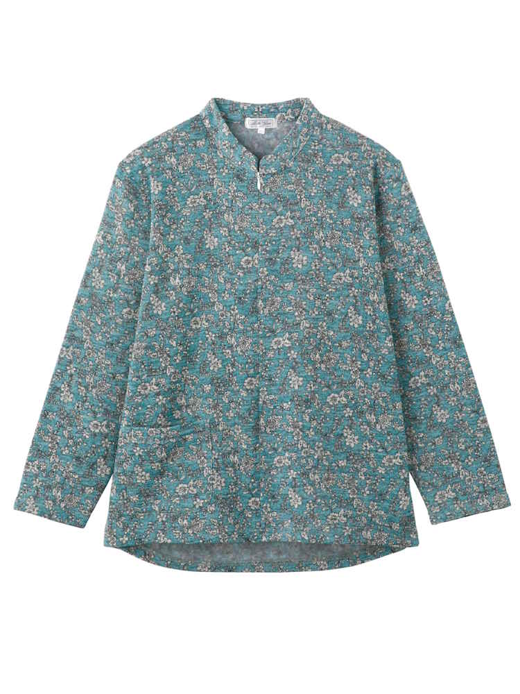 【あったか】【ゆったり】裏起毛ロングファスナーＴシャツ／婦人用／レディース／高齢者／シニア／後ろ長め／名前が書ける／名前記入欄付／洗濯機OK／前ポケット／おしゃれ／ギフト／プレゼント【CF】