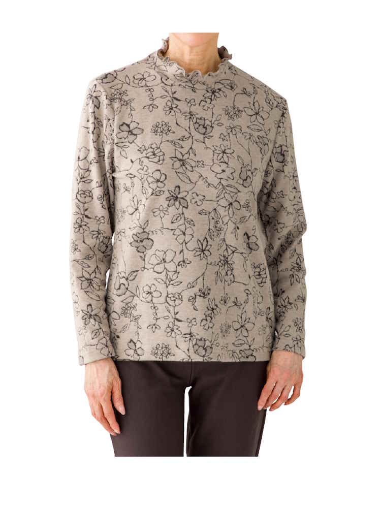 【日本製】【のびのび】背中ゆったり着心地あったかＴシャツ4／婦人用／レディース／高齢者／シニア／あったか／秋冬／後ろ長め／名前記入欄付／ギフト／プレゼント【CF】