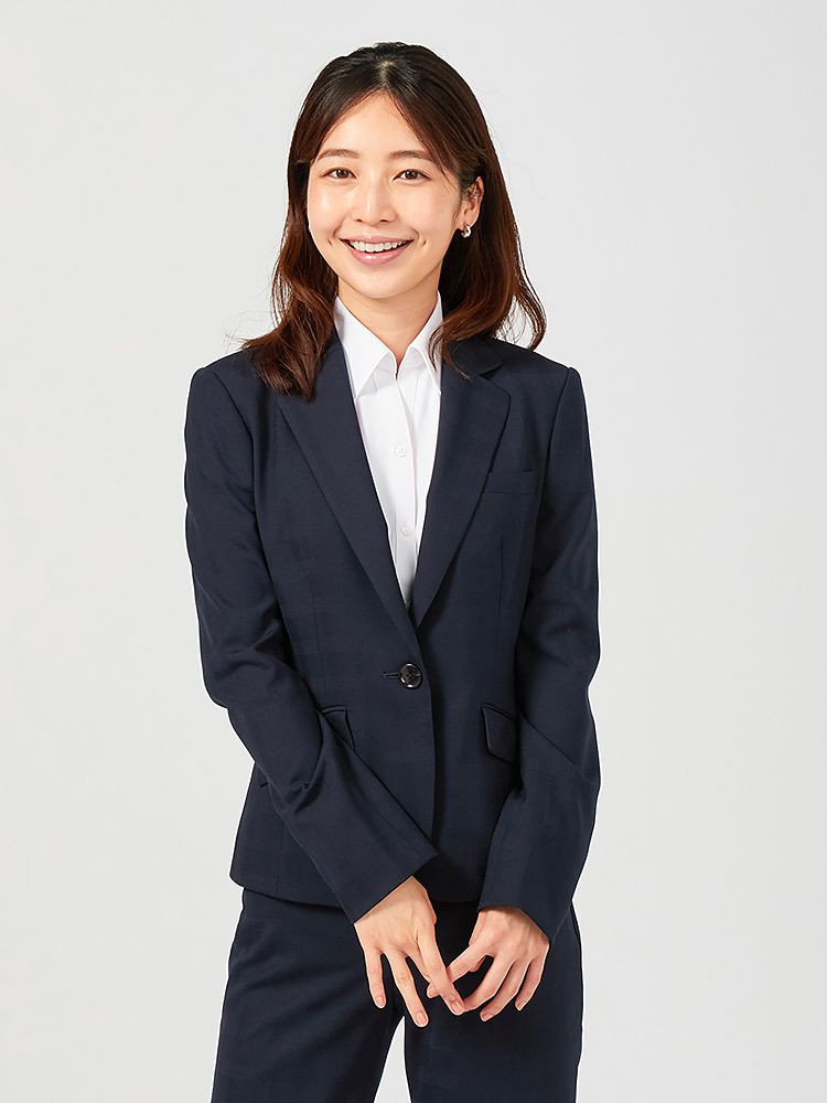 【オシャレ☆unaca】紺色　ダブルジャケット　サイズ38 ビジネス　フォーマル