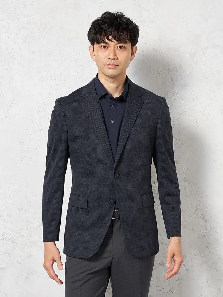 【i－Jacket-アイジャケット-】ジャケット 2つボタン トリコットメッシュプリント ストレッチニット素材 高通気 軽量 春夏