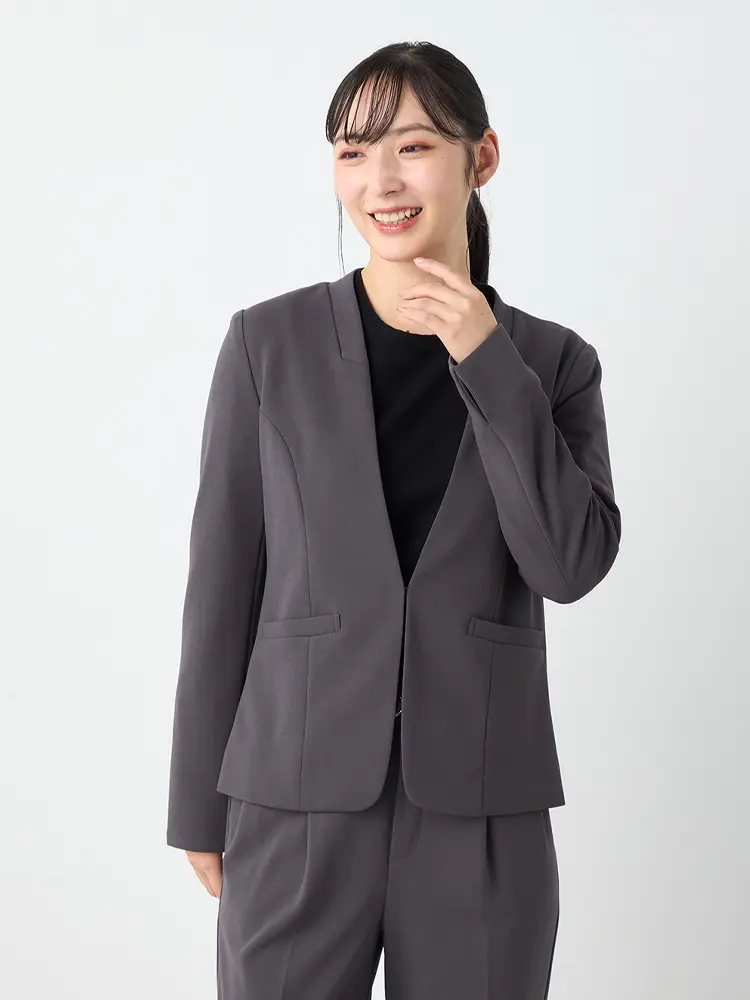 C.グレー ハイストレッチカラーレスジャケットパンツセット 秋冬 | はるやま公式通販