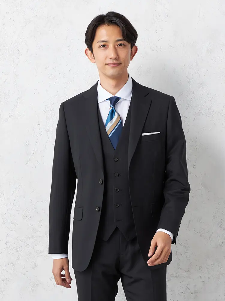 【Ｓ＆Ｍ ＢＬＵＥ ＬＡＢＥＬ】スリーピース スーツ ２つボタン シャドウストライプ 通年