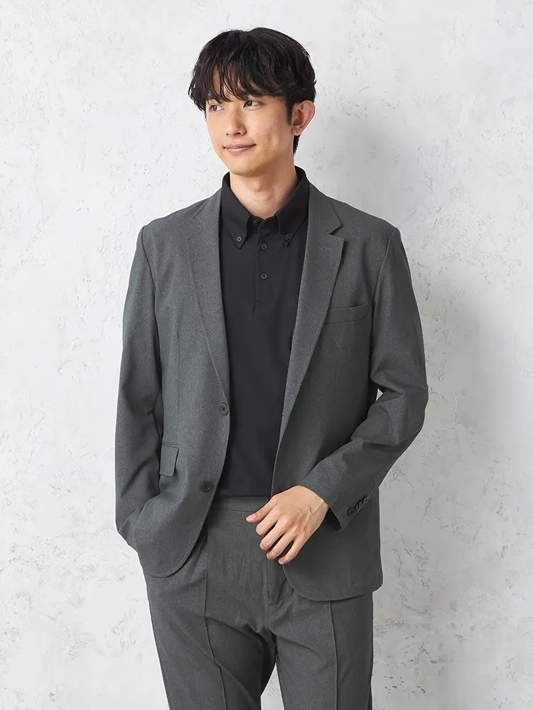 【TOKYO RUN】 ドットエアーセットアップジャケット 通気性 ストレッチ 春夏