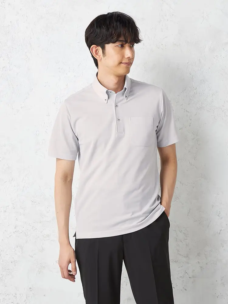 新品ブラックレーベル　【軽量メッシュトリコットのジップフロントポロシャツ】　M Summer Tops at its BEST! -夏に最適なトップスをご紹介-｜BLACK LABEL