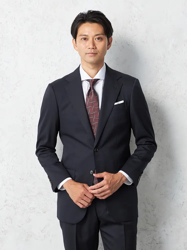 【ストーベル＆メイソン】 ２ピース スーツ 国内縫製 スーツ ２つボタン ノータック 通年