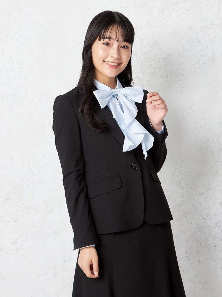 【ウォッシャブル】ジャケット1つボタン2WAYストレッチブラックシャドウストライプS&Mknightsbridge通年【レディース】