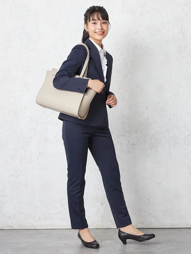 【ウォッシャブル】ジャケット 1つボタン ニット ストレッチ ネイビー千鳥 ViVi 通年【レディース】 1337411742